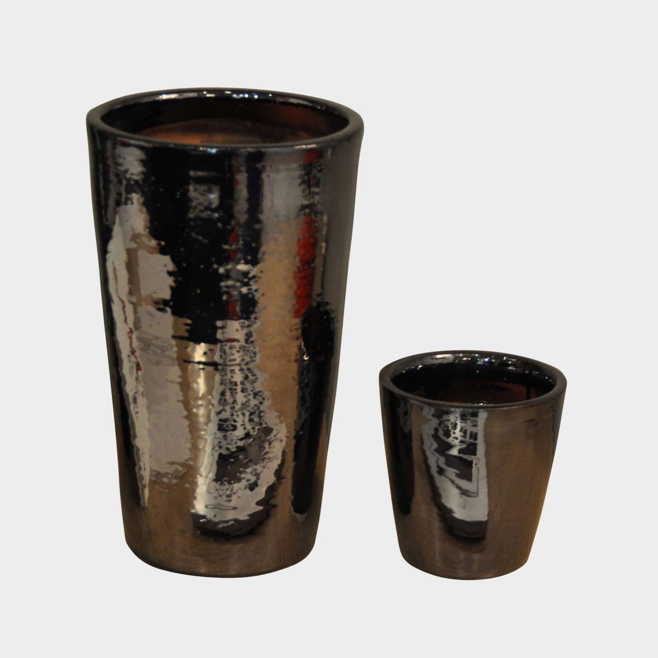 Petit vase déco design allongé uni et brillant Iliade Mix
