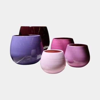 Pot en terre cuite rond et large en forme de U Cancale Ultra Violet