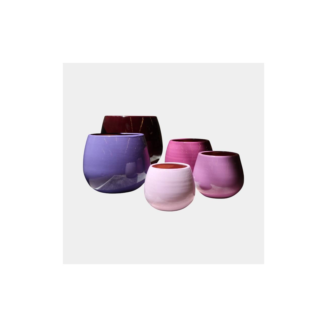 Pot en terre cuite rond et large en forme de U Cancale Ultra Violet