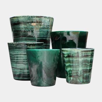 Pot artisanal cuvier haut forme en V Sydney vert Jade